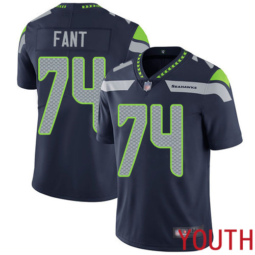 Seattle Seahawks Limited Navy Blue Youth George Fant Home Jersey NFL Football #74 Vapor Untouchable